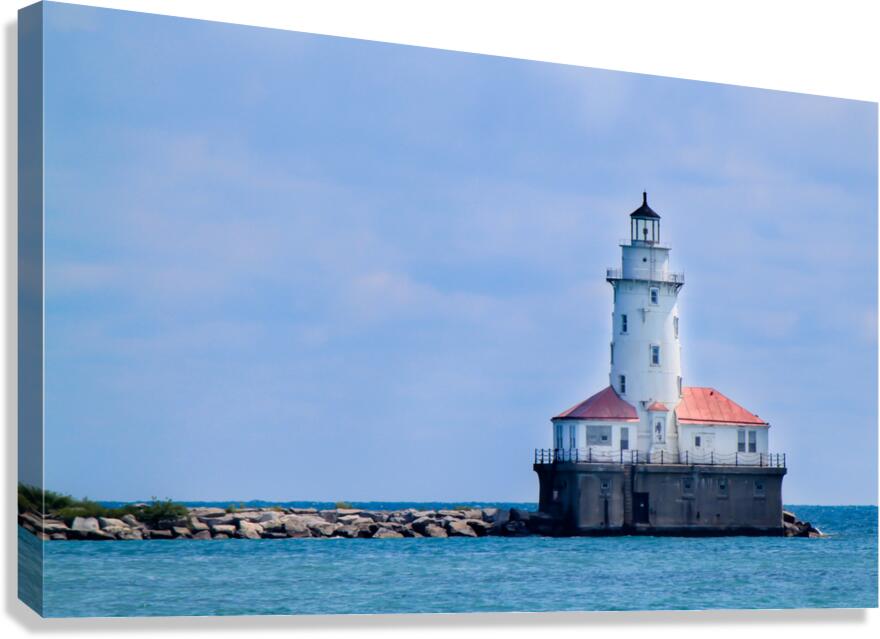 Chicago Harbor Light at Lake Michigan Canvas Print