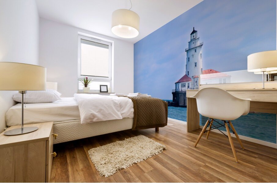 Chicago Harbor Light at Lake Michigan Mural print